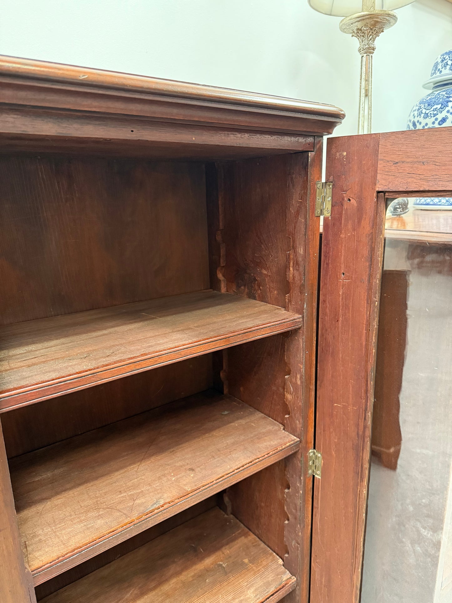 Victorian Cedar Two Door Display Cabinet / Bookcase