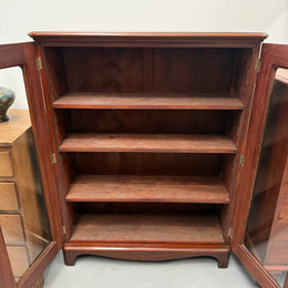 Victorian Cedar Two Door Display Cabinet / Bookcase