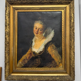 19th Century Portrait Print in Gilt Frame