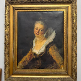 19th Century Portrait Print in Gilt Frame