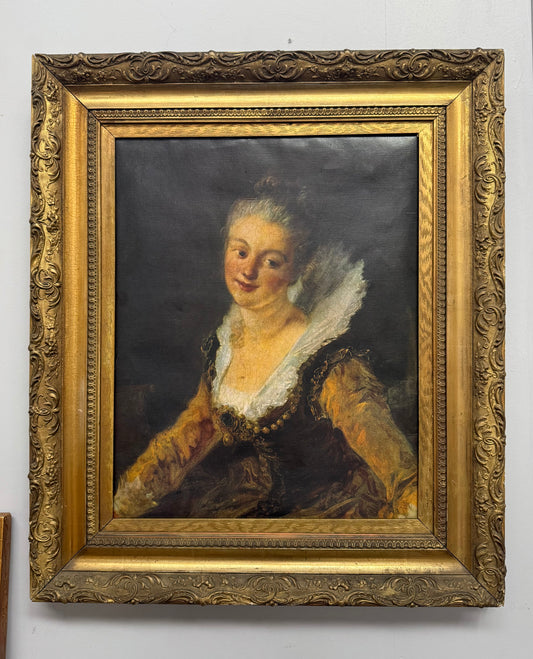 19th Century Portrait Print in Gilt Frame