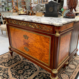 Beautiful French Louis XVI Style Mahogany & Amboyna Commode