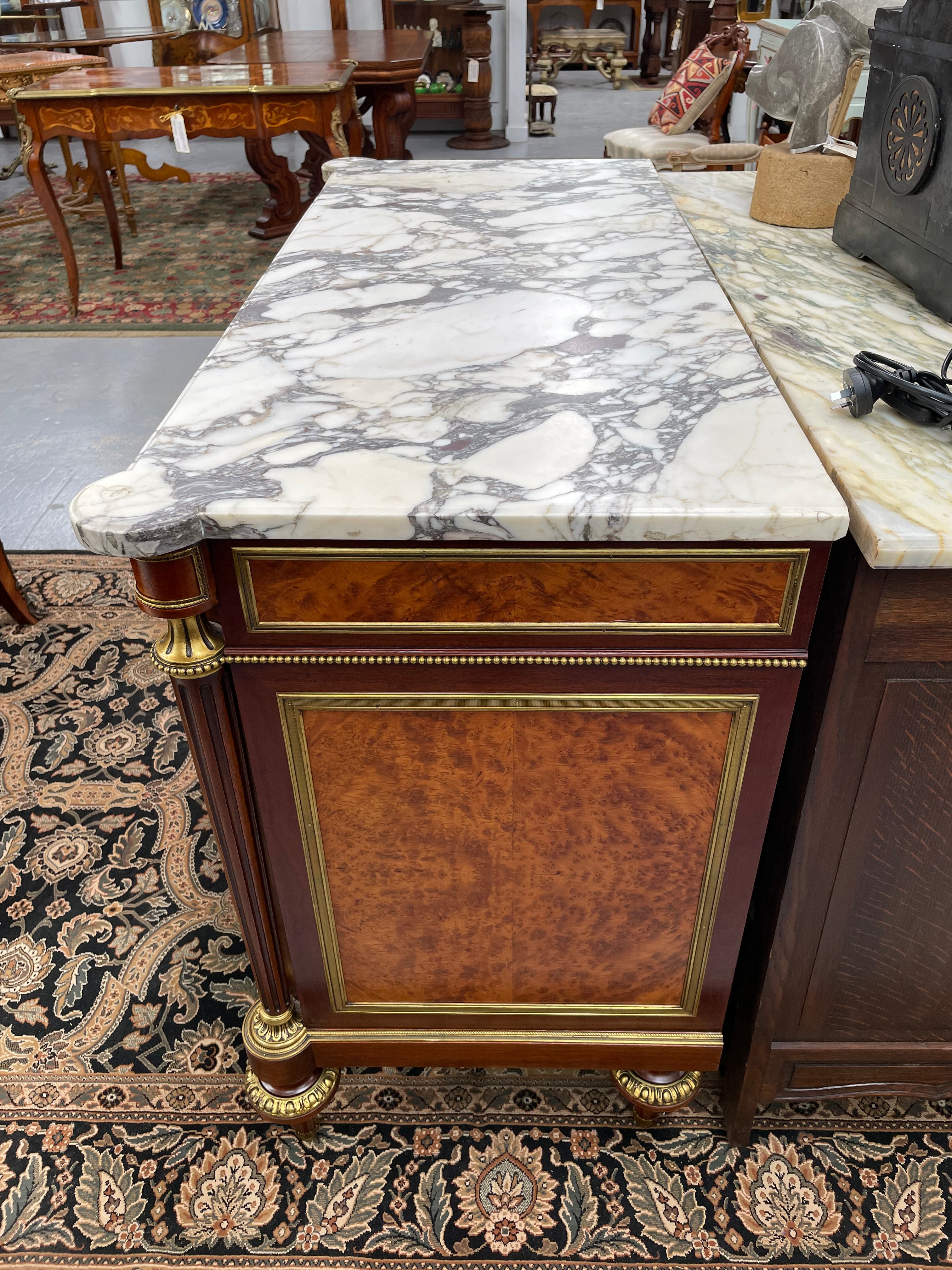 Beautiful French Louis XVI Style Mahogany & Amboyna Commode | Antique & Vintage | Moonee Ponds Antiques | Australia Wide Delivery