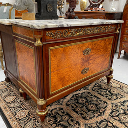 Beautiful French Louis XVI Style Mahogany & Amboyna Commode