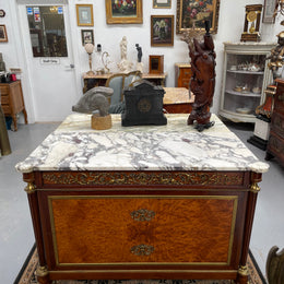 Beautiful French Louis XVI Style Mahogany & Amboyna Commode