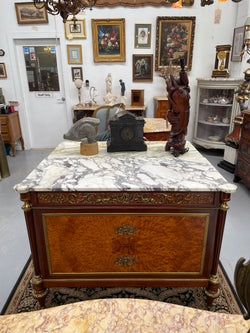 Beautiful French Louis XVI Style Mahogany & Amboyna Commode | Antique & Vintage | Moonee Ponds Antiques | Australia Wide Delivery