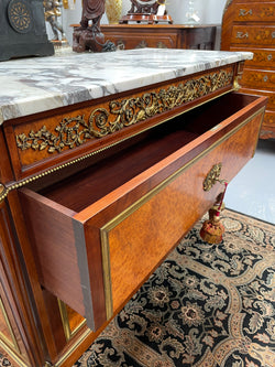 Beautiful French Louis XVI Style Mahogany & Amboyna Commode | Antique & Vintage | Moonee Ponds Antiques | Australia Wide Delivery