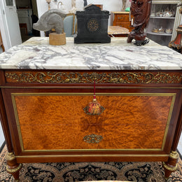 Beautiful French Louis XVI Style Mahogany & Amboyna Commode