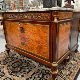 Beautiful French Louis XVI Style Mahogany & Amboyna Commode