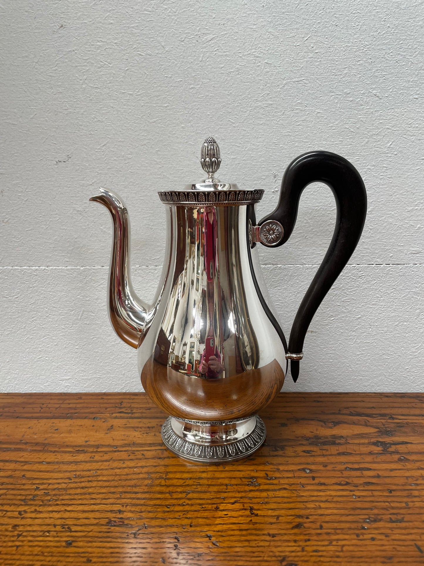 Christofle French Empire Style "Malmaison" Silver Plated Teapot