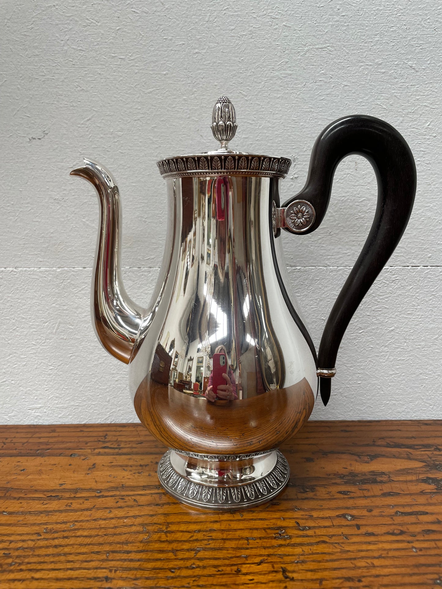 Christofle French Empire Style "Malmaison" Silver Plated Teapot