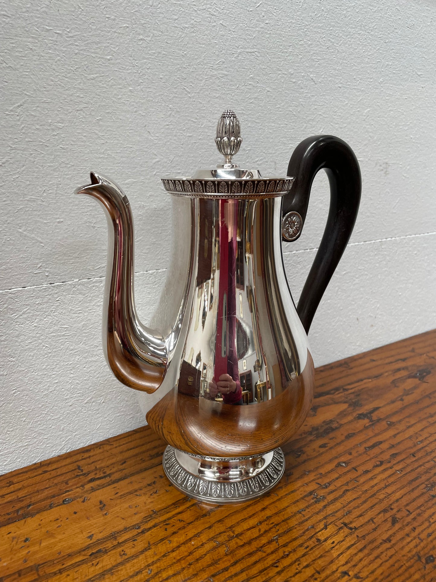 Christofle French Empire Style "Malmaison" Silver Plated Teapot