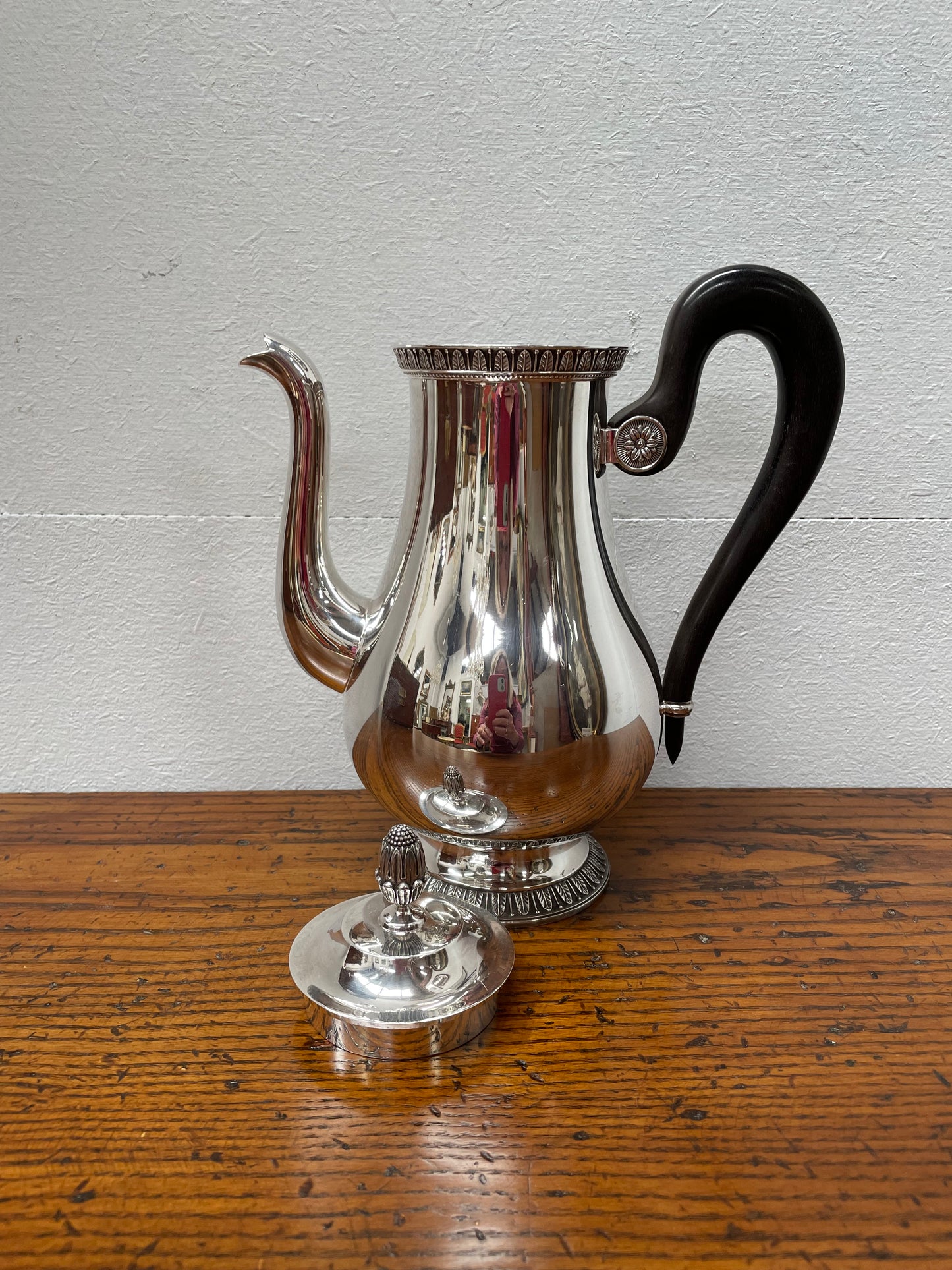 Christofle French Empire Style "Malmaison" Silver Plated Teapot