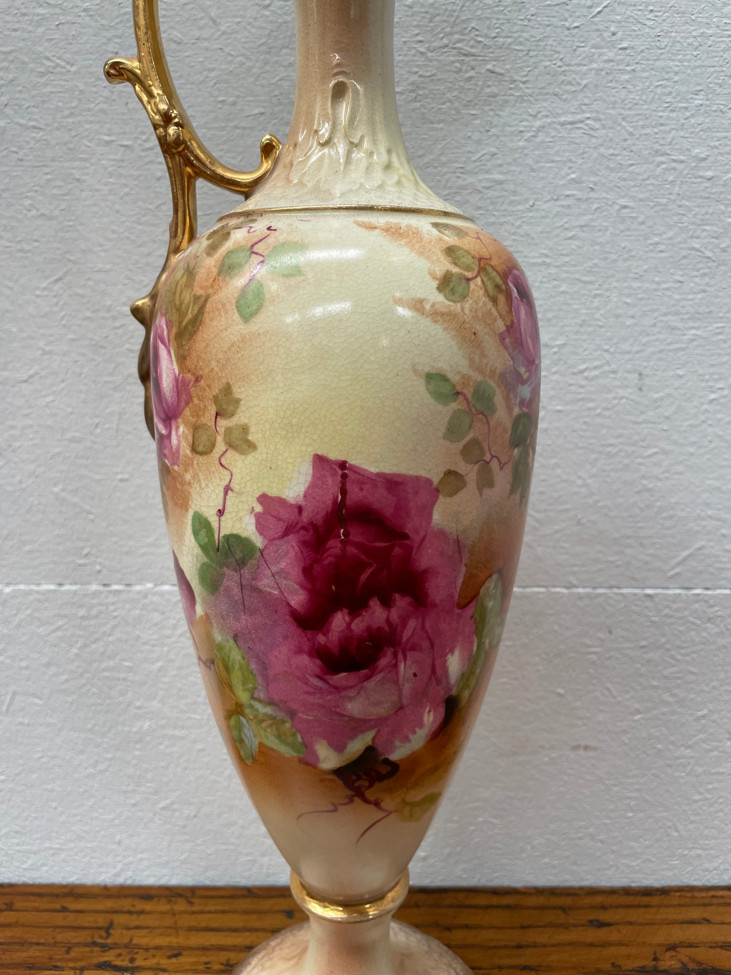 Charming Hand Painted Edwardian Urn Shaped Vase