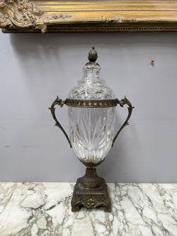 Decorative Cut Glass & Metal Urn With Lid | Antique & Vintage | Moonee Ponds Antiques | Australia Wide Delivery
