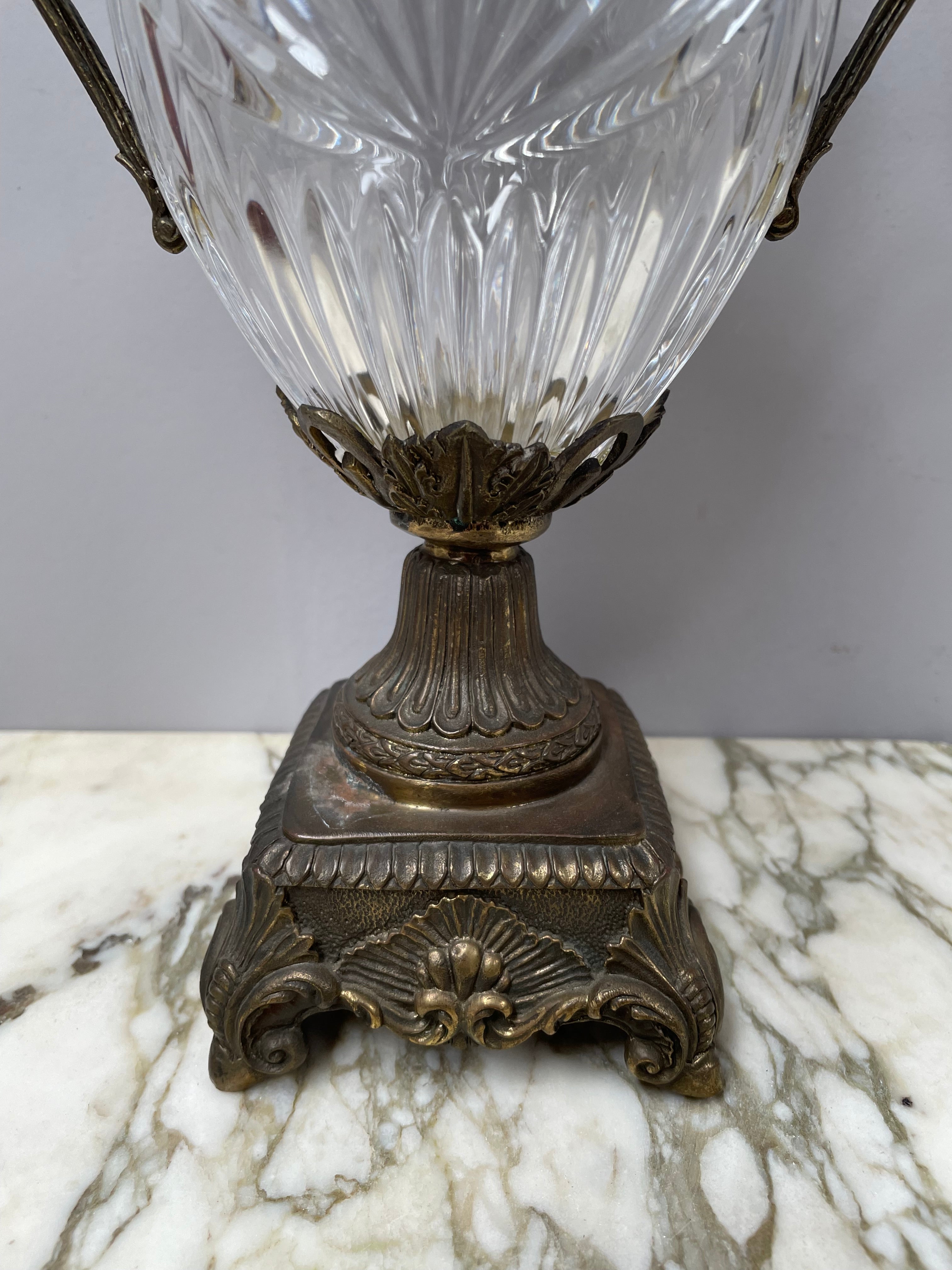 Decorative Cut Glass & Metal Urn With Lid | Antique & Vintage | Moonee Ponds Antiques | Australia Wide Delivery
