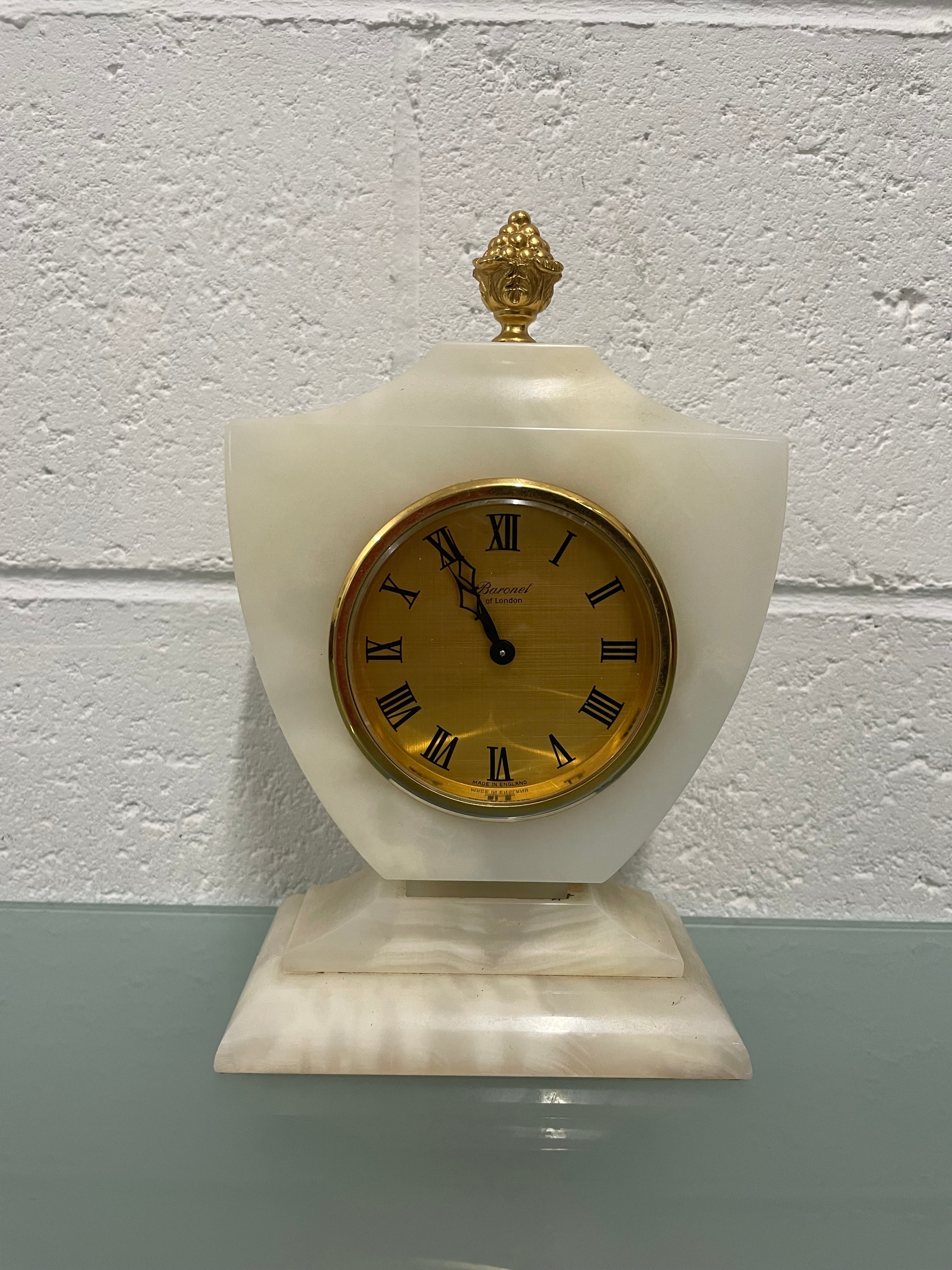 Onyx Marble Desk/Mantel Clock | Antique & Vintage | Moonee Ponds Antiques | Australia Wide Delivery