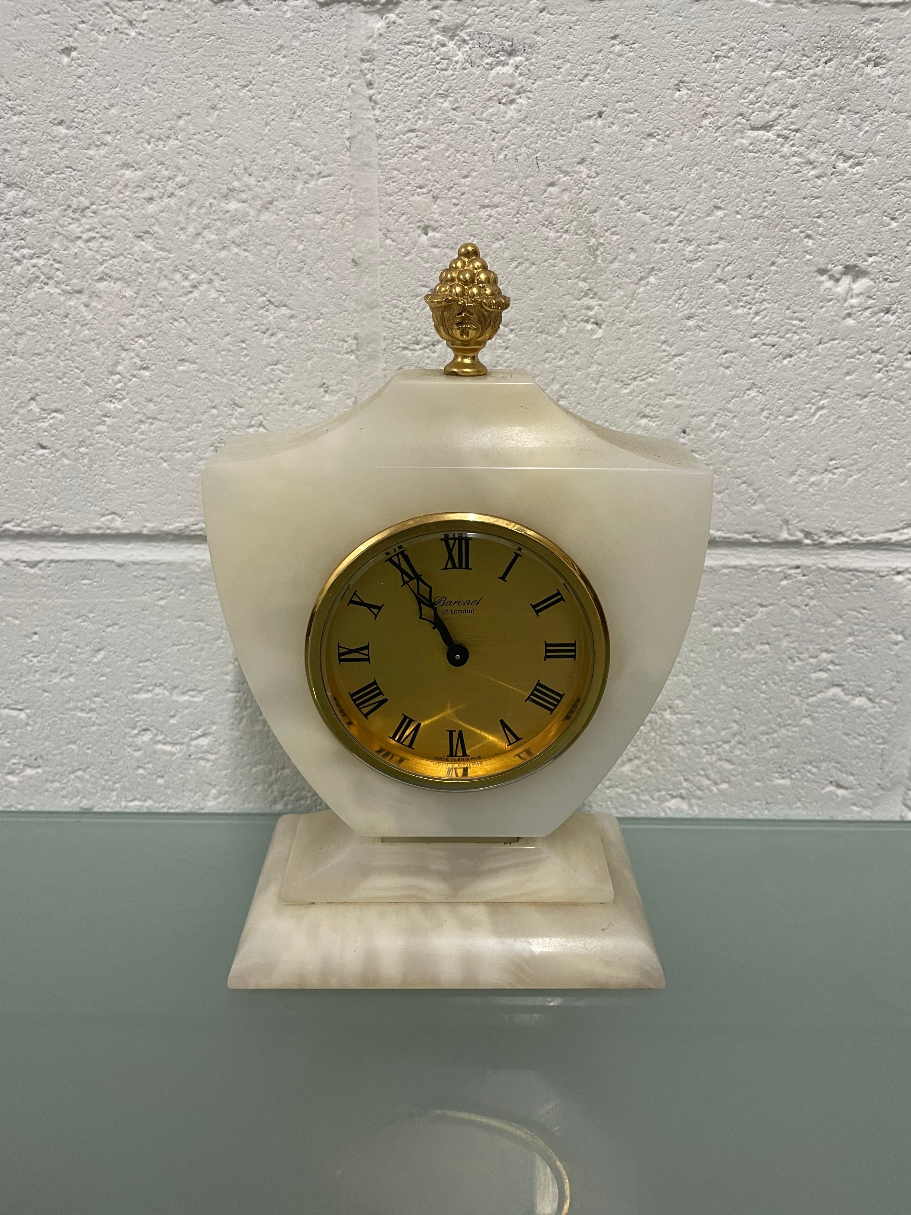 Onyx Marble Desk/Mantel Clock | Antique & Vintage | Moonee Ponds Antiques | Australia Wide Delivery