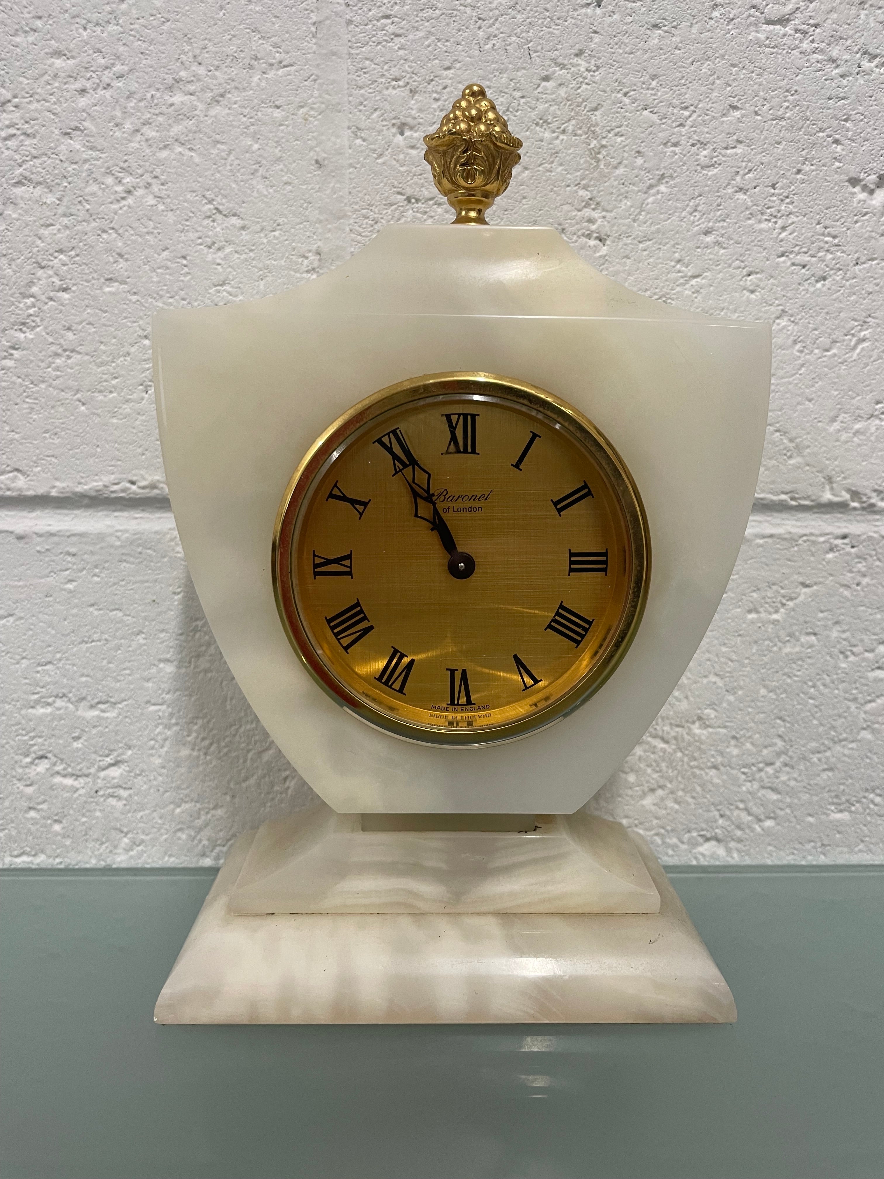 Onyx Marble Desk/Mantel Clock | Antique & Vintage | Moonee Ponds Antiques | Australia Wide Delivery