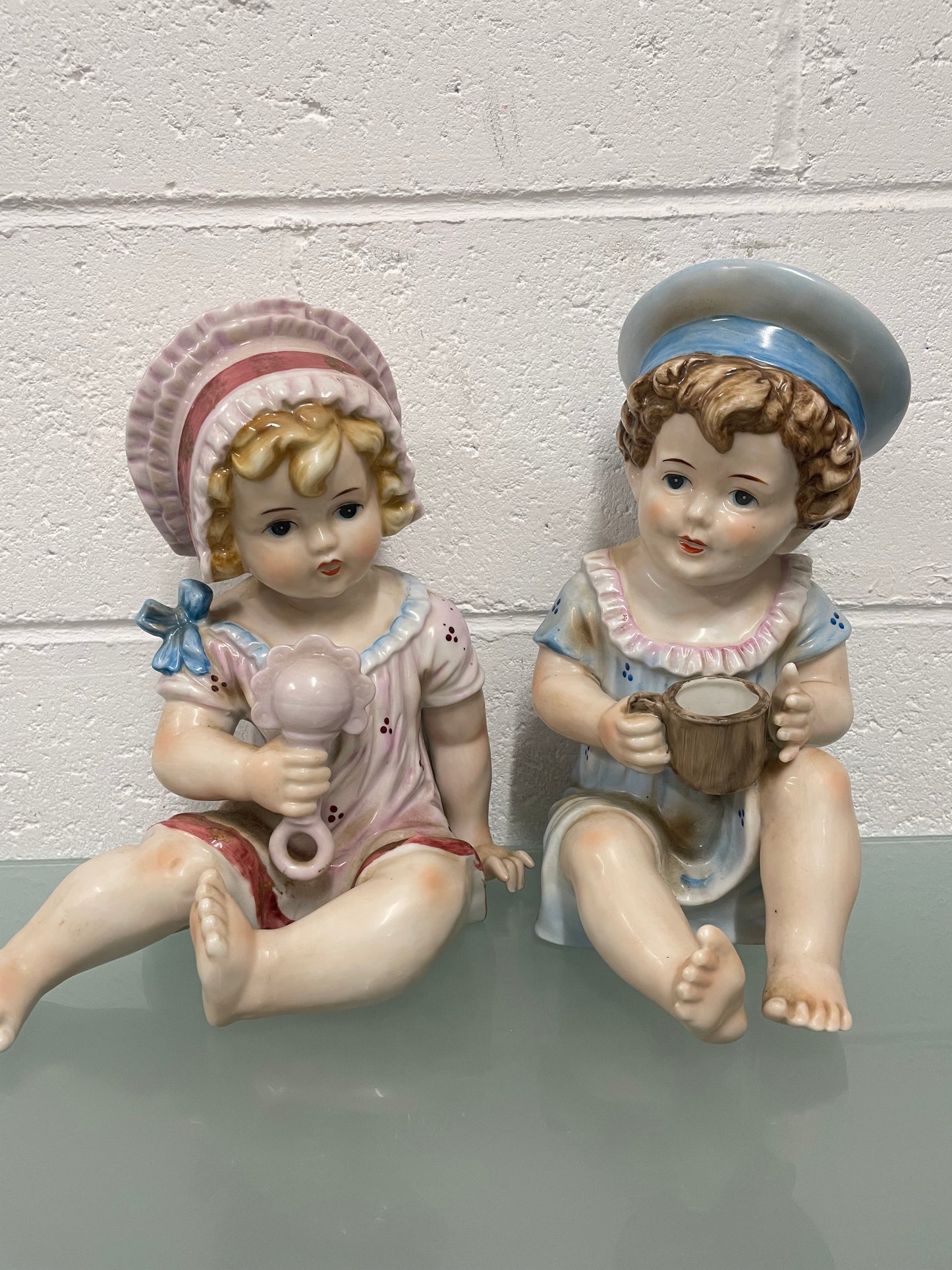 Pair of Vintage Piano Doll Figures