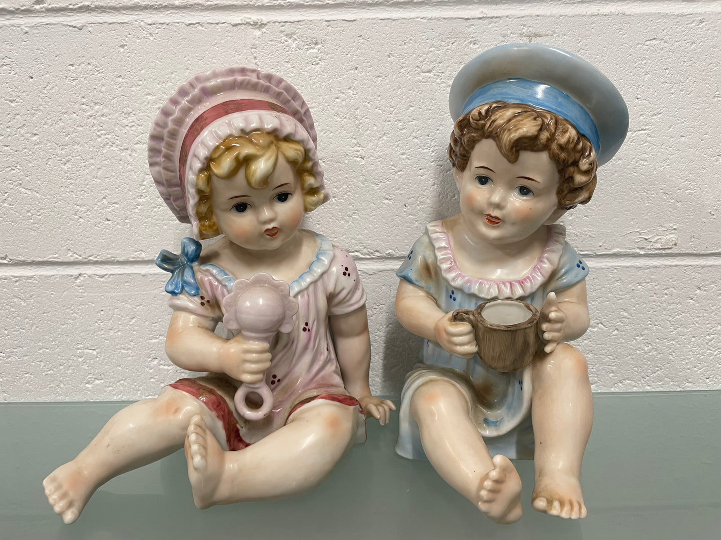 Pair of Vintage Piano Doll Figures