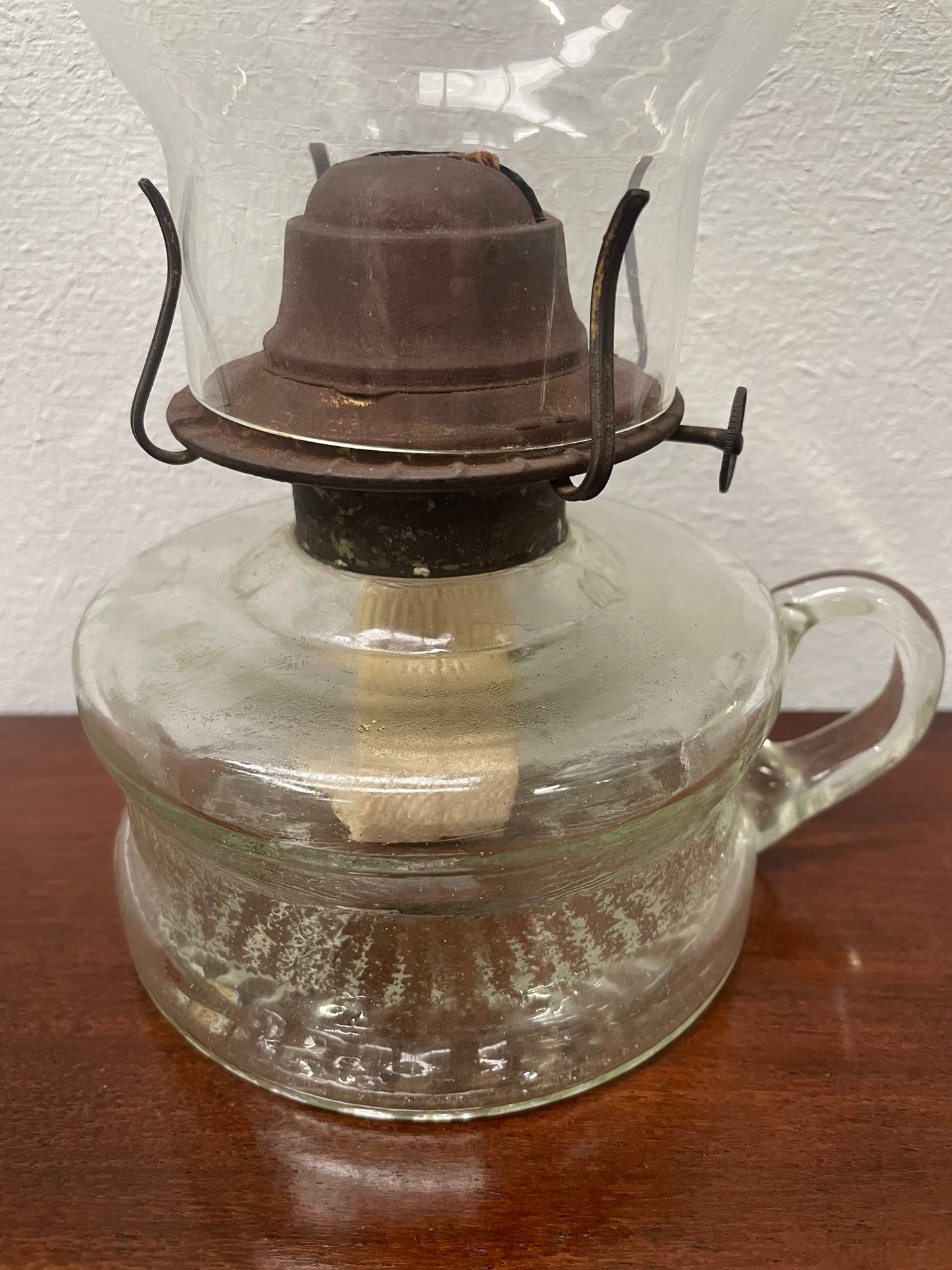 Vintage Kerosene Glass Lamp