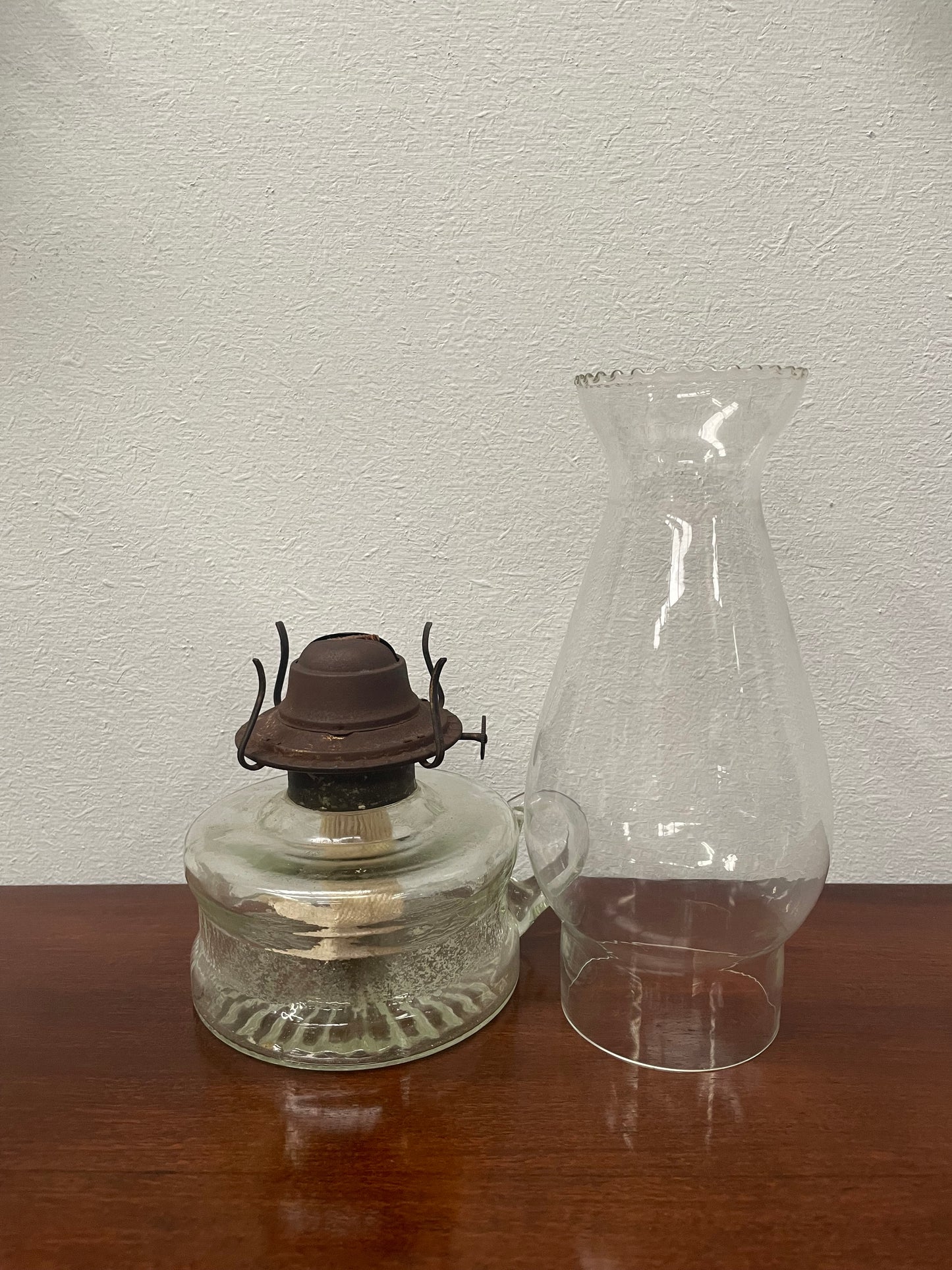 Vintage Kerosene Glass Lamp