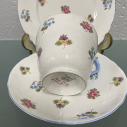 Shelley China Trio Made in England "Rose Pansy Forget-Me-Not" 13424
