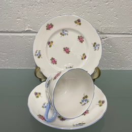 Shelley China Trio Made in England "Rose Pansy Forget-Me-Not" 13424