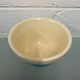 Lovely small vintage mixing bowl made in Britain stamp on base. It is blue and white in colour and it is in good original condition.