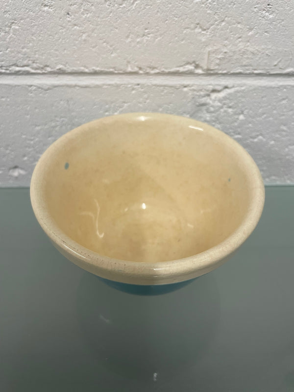 Lovely small vintage mixing bowl made in Britain stamp on base. It is blue and white in colour and it is in good original condition.