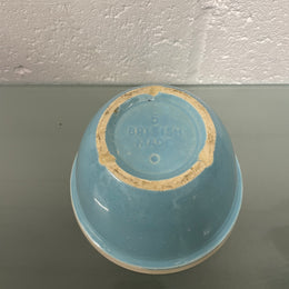 Lovely small vintage mixing bowl made in Britain stamp on base. It is blue and white in colour and it is in good original condition.