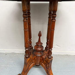 Bevilled Marble Top Mahogany Side Table With Birdcage Base