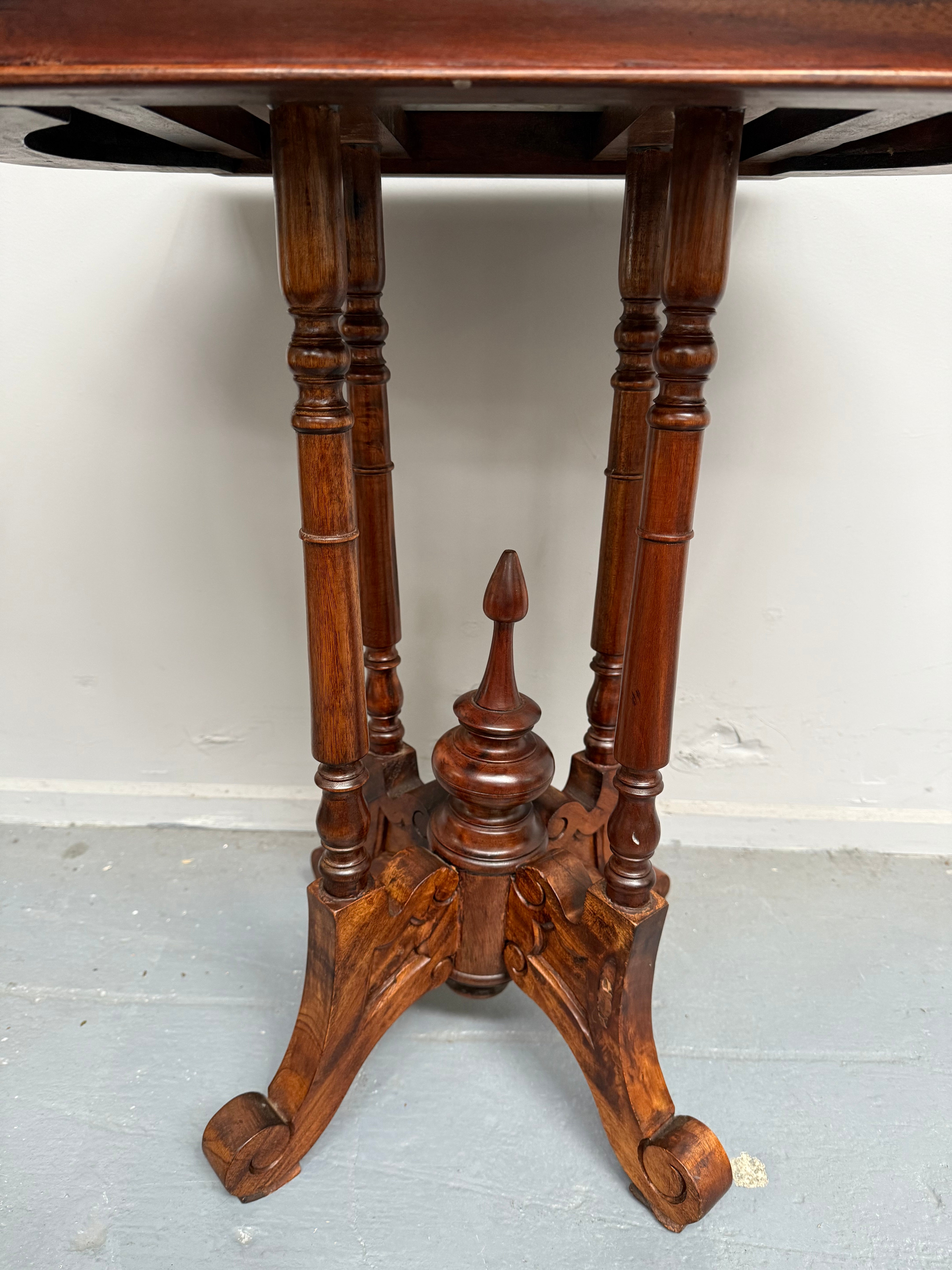 Bevilled Marble Top Mahogany Side Table With Birdcage Base | Antique & Vintage | Moonee Ponds Antiques | Australia Wide Delivery