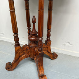 Bevilled Marble Top Mahogany Side Table With Birdcage Base