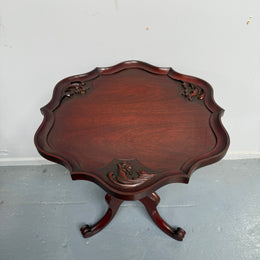 Vintage Mashogany Pie Crust Tea Wine Side Table