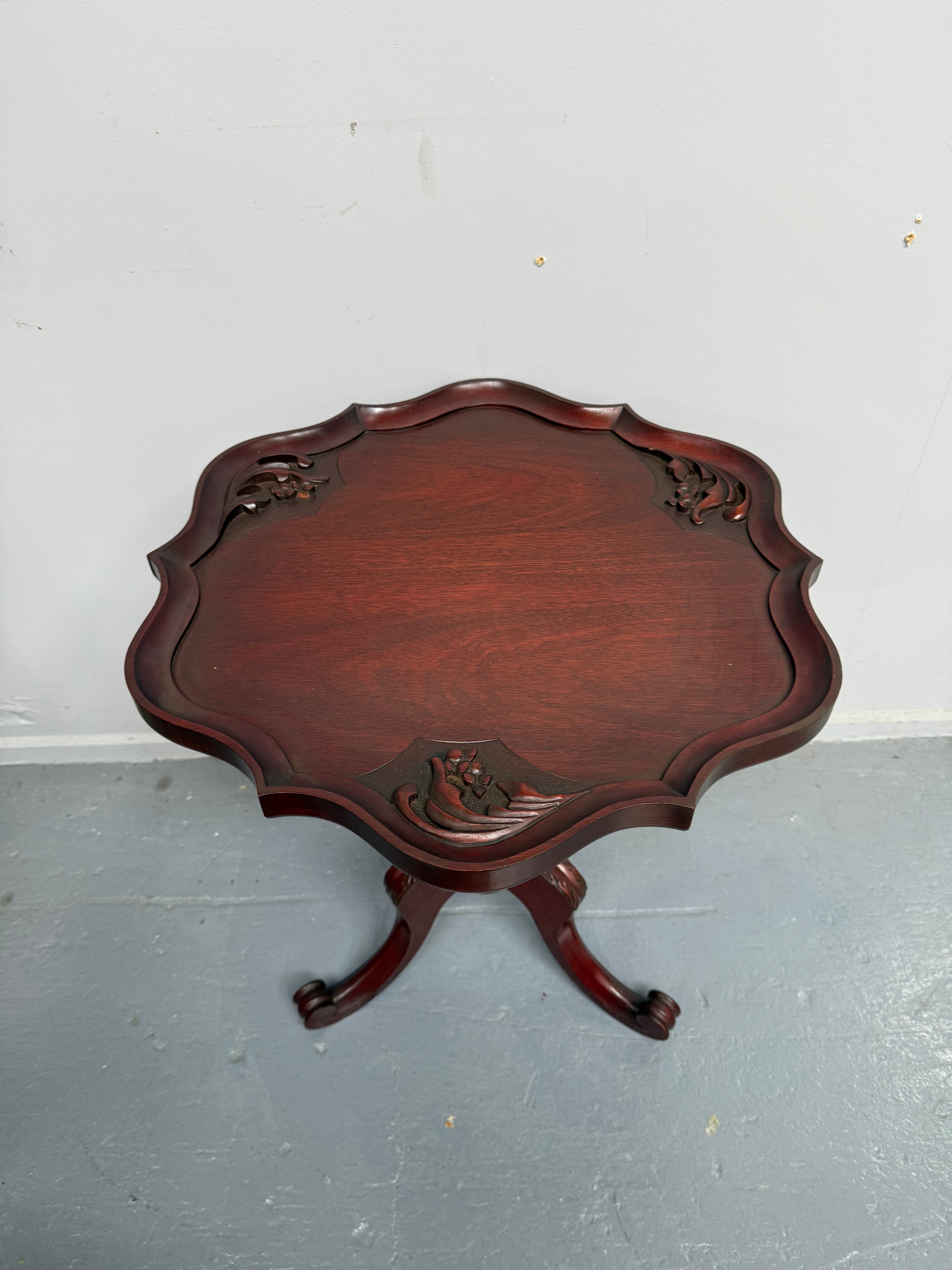 Vintage Mashogany Pie Crust Tea Wine Side Table | Antique & Vintage | Moonee Ponds Antiques | Australia Wide