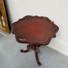 Vintage Mashogany Pie Crust Tea Wine Side Table