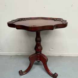 Vintage Mashogany Pie Crust Tea Wine Side Table