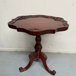 Vintage Mashogany Pie Crust Tea Wine Side Table