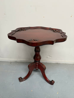 Vintage Mashogany Pie Crust Tea Wine Side Table | Antique & Vintage | Moonee Ponds Antiques | Australia Wide Delivery