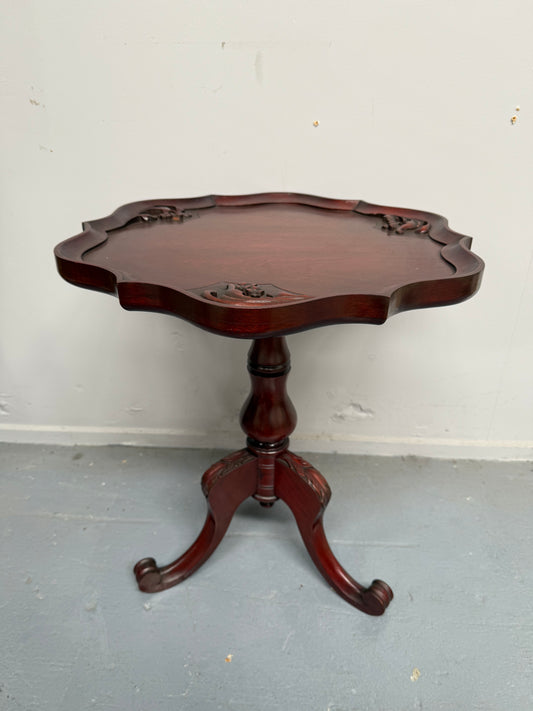 Vintage Mashogany Pie Crust Tea Wine Side Table