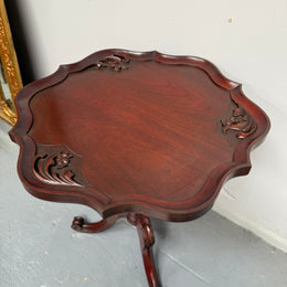 Vintage Mashogany Pie Crust Tea Wine Side Table