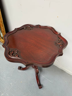 Vintage Mashogany Pie Crust Tea Wine Side Table | Antique & Vintage | Moonee Ponds Antiques | Australia Wide Delivery