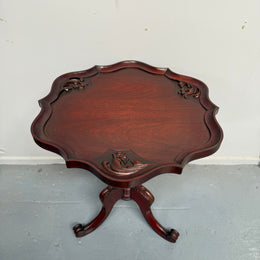 Vintage Mashogany Pie Crust Tea Wine Side Table