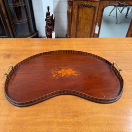 Antique Kidney Shaped Inlaid Tray