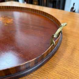 Antique Kidney Shaped Inlaid Tray