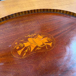 Antique Kidney Shaped Inlaid Tray