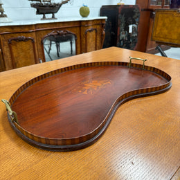 Antique Kidney Shaped Inlaid Tray