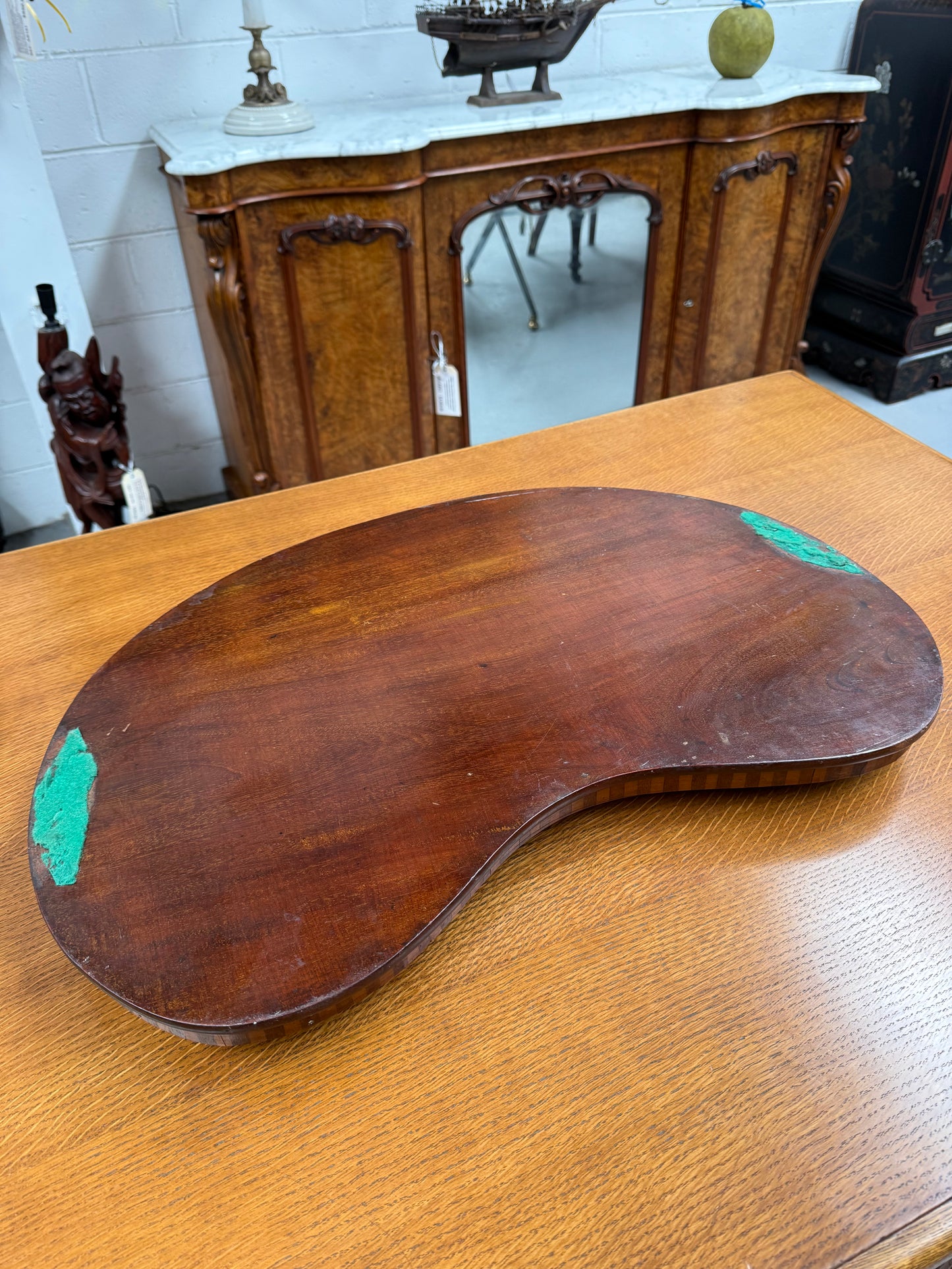 Antique Kidney Shaped Inlaid Tray